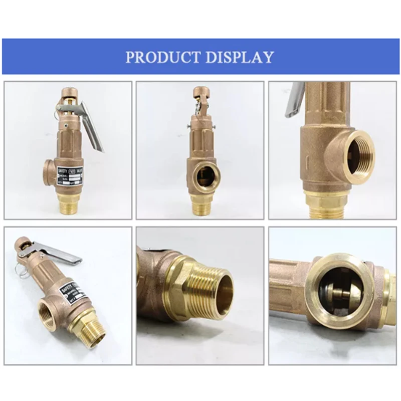 Brass safety valve with handle for pressure tank spring type Temperature & Pressure Relief safty valves for boiler