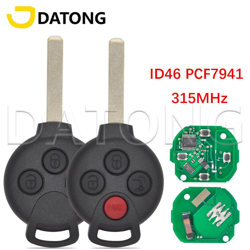 Datong World Car Remote Control Key For Mercedes Benz Smart Fortwo 451 2005 -2015 NXP PCF7941 Chip 315MHz Remote Key