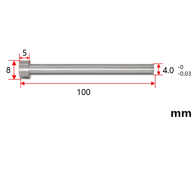 50pcs Shank 4x100mm Length 65mn Mould Manufacturing 8mm Tip Straight Ejector Pins