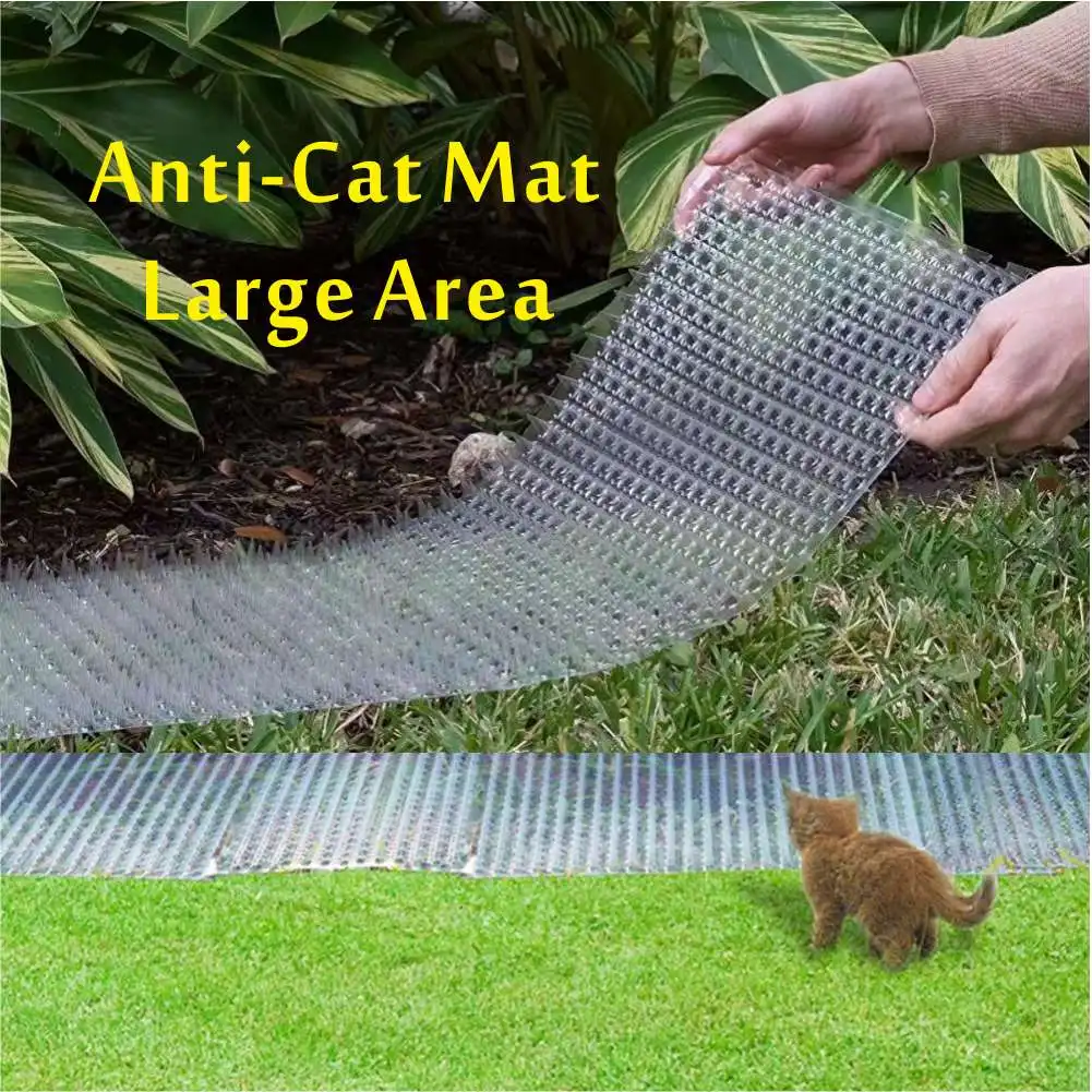 

Garden Cat Scat Mat Repellent Mat Prickle Strips Plastic Spike Thorn Protection Net Anti-Cat Dog Keep Cat Away Safe Pets Supplie