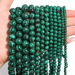 4/6/8/10/12mm Green Malachite Stone Beads Round Natural Stone Beads Loose Spacer Bead For DIY Jewelry Making Bracelet Necklace