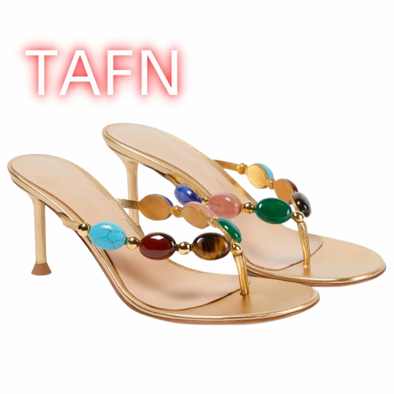 

Женские стринги с драгоценными камнями, сабо с ремешками, летние шлепанцы на каблуке с котенком, круглые тапочки с открытым носком, модные модельные туфли для свадебной вечеринки