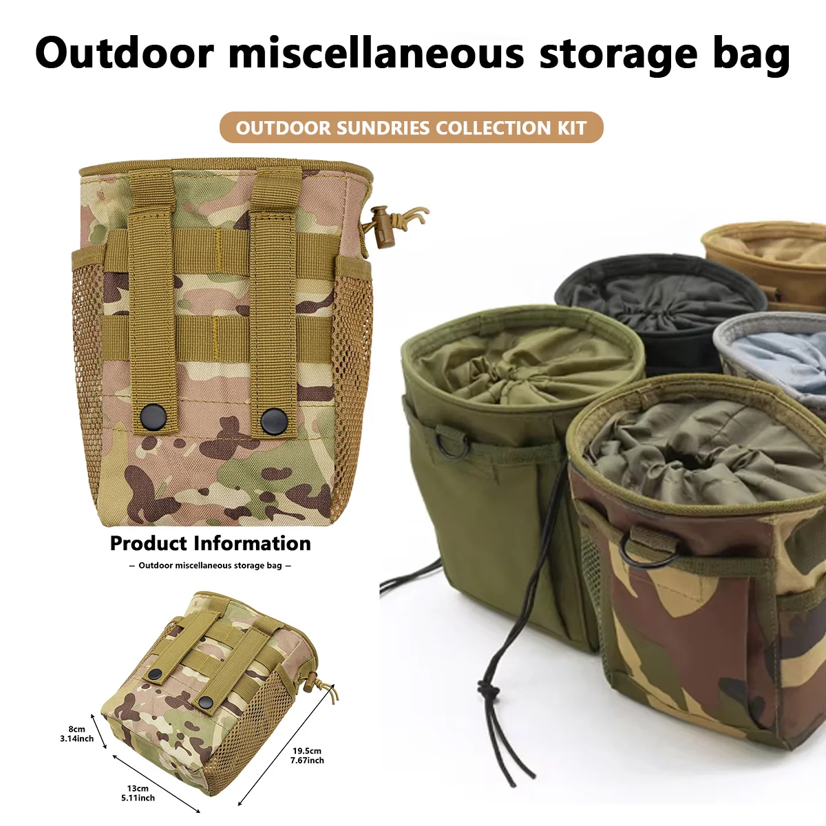 

Tactical Molle Outdoor Dump Drop Magazine Recovery Pouch Hunting Airsoft Gun Accessories Sundries Pouch Protable Belt Waist Bag