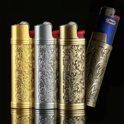 Funda de Metal Vintage para mechero, soporte para mechero de tamaño Mini, BIC J5, BIC J6, mechero de tamaño completo, Bic J3