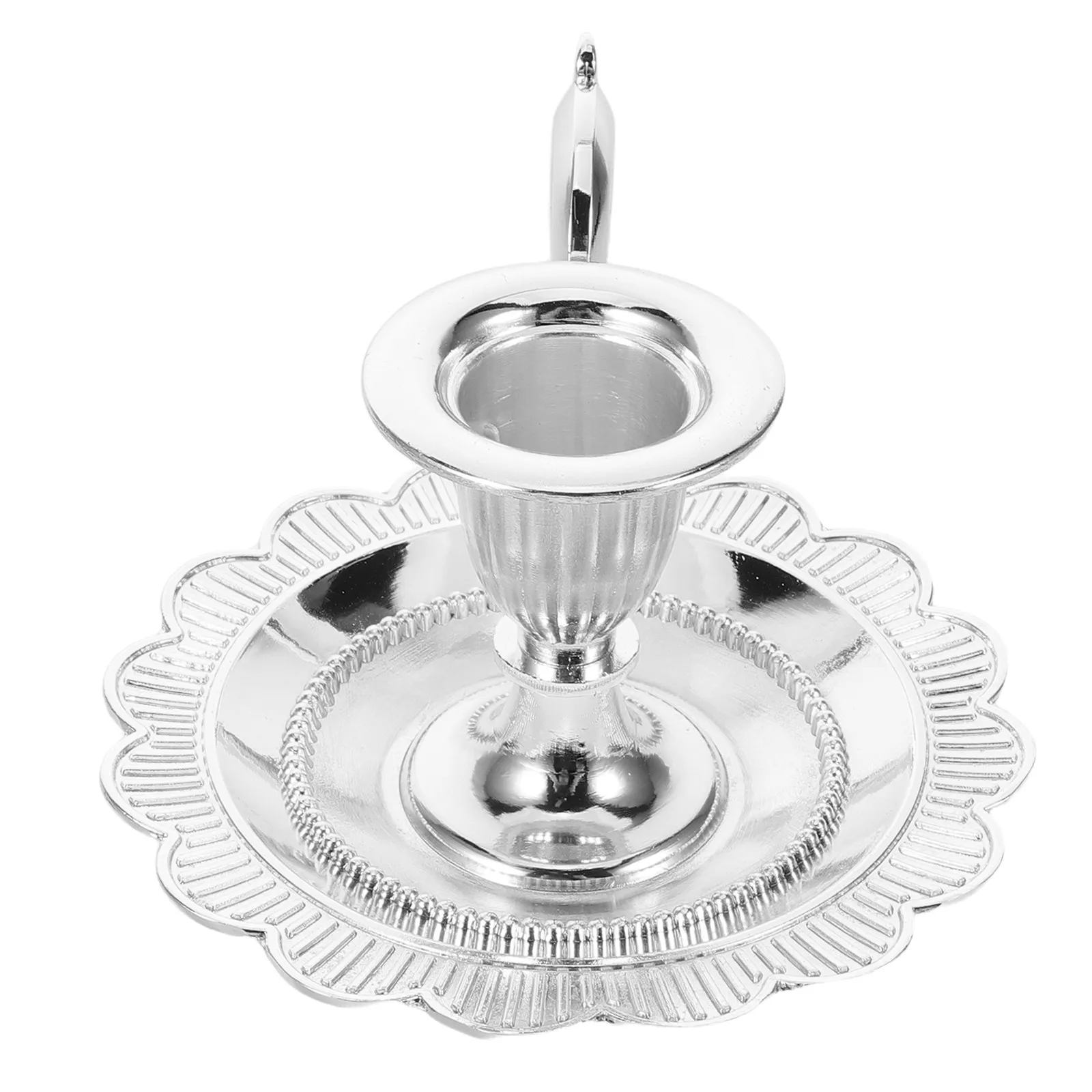 Vintage Metal Tray Silver Finish Intricate Design Rustic Romantic Dinner Table Centerpiece Wedding Holiday Decor Taper