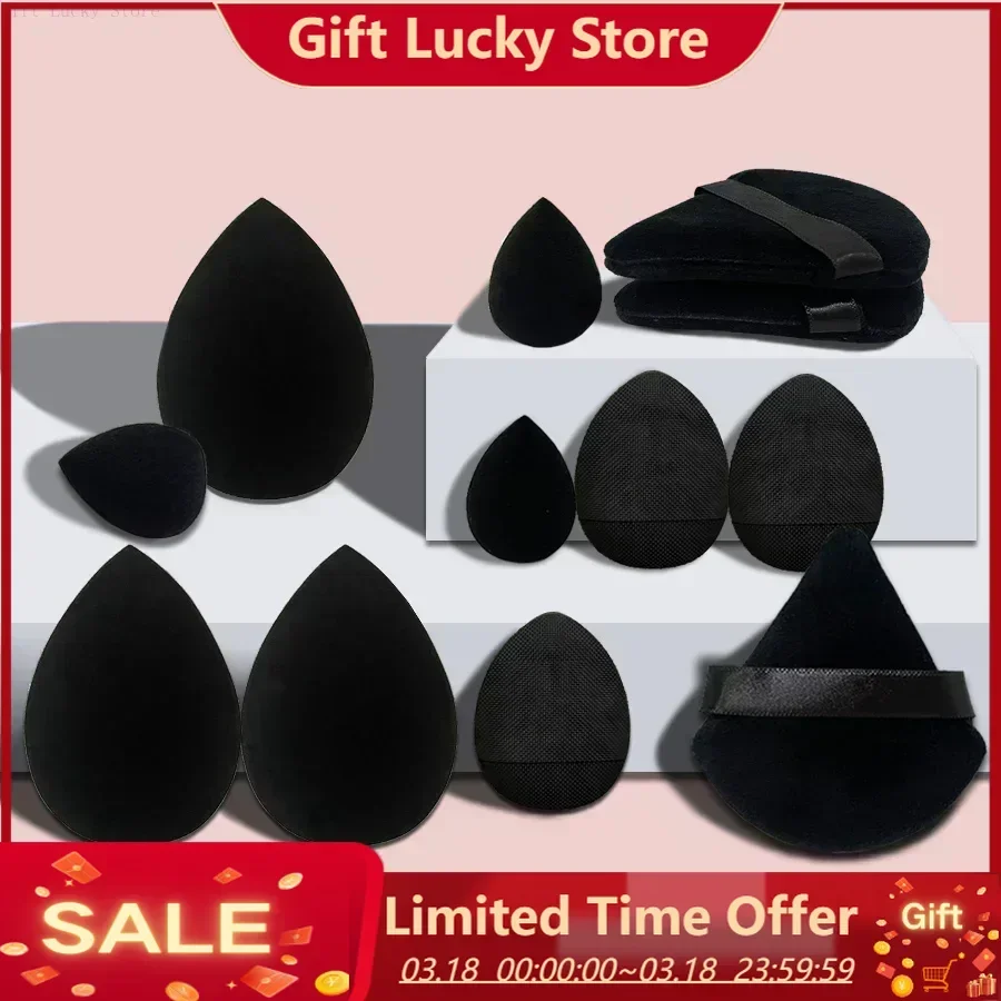 14 pièces combinaison Triangle poudre bouffée beauté oeuf ensemble avec en forme d'éventail fixe maquillage bouffée miel poudre bouffée maquillage
