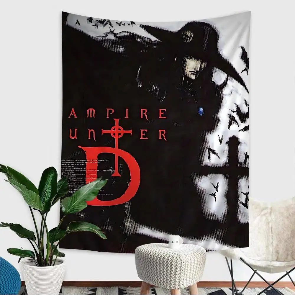 Vampire Hunter D Classic Japanese Anime Retro Printed Large Wall Tapestry Wall Hanging Decoration Household Decor Blanket