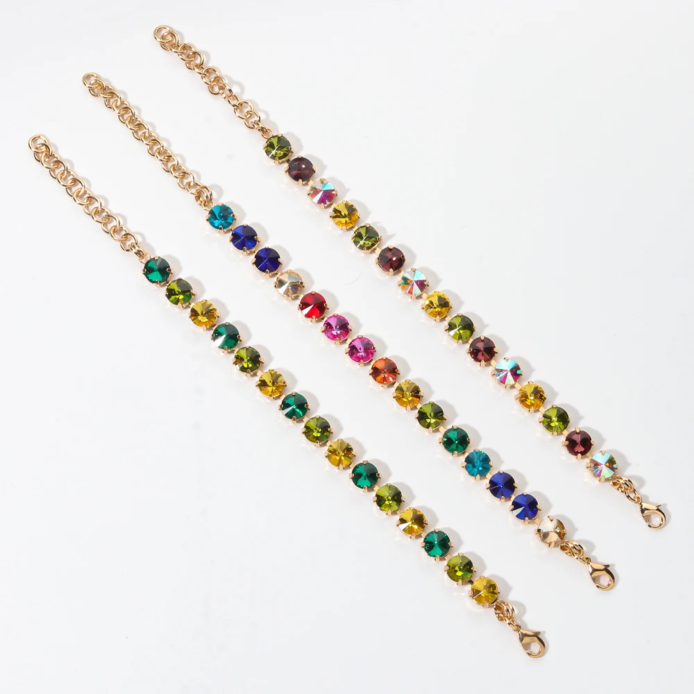 Geometric Crystal Beaded Bracelet for Women