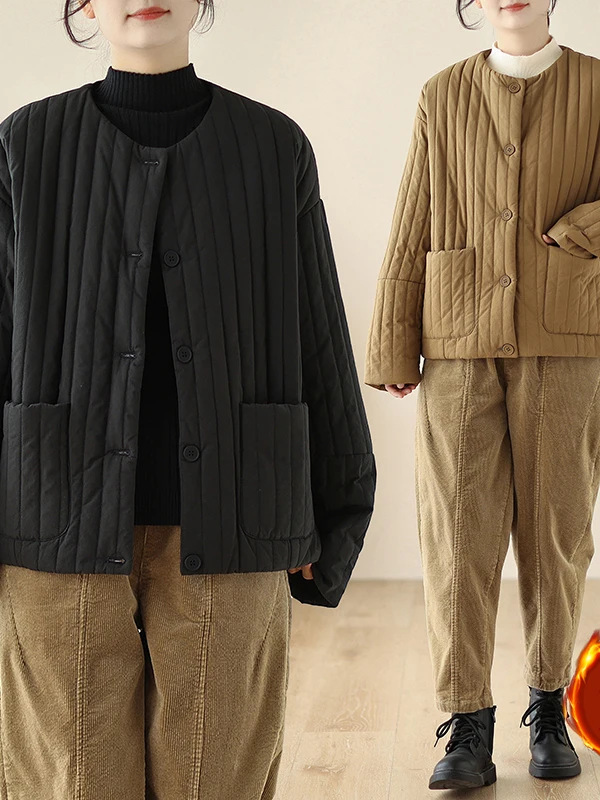 Retro redondo Ne Thiened invierno algodón Jaet suelto ajuste coreano Sle más tamaño adelgazante prendas de vestir exteriores ropa femenina