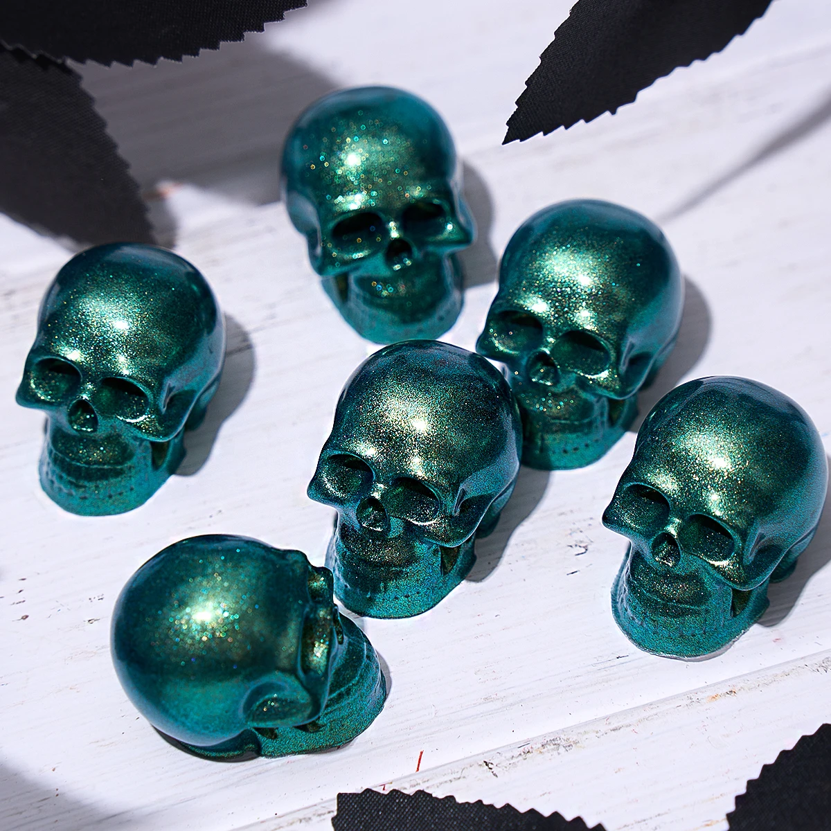 Halloween Ornament Mini Skull Silicone Candle Mold DIY Plaster Epoxy Resin Necklace Bracelet Keychain Jewelry Craft Molds view 6
