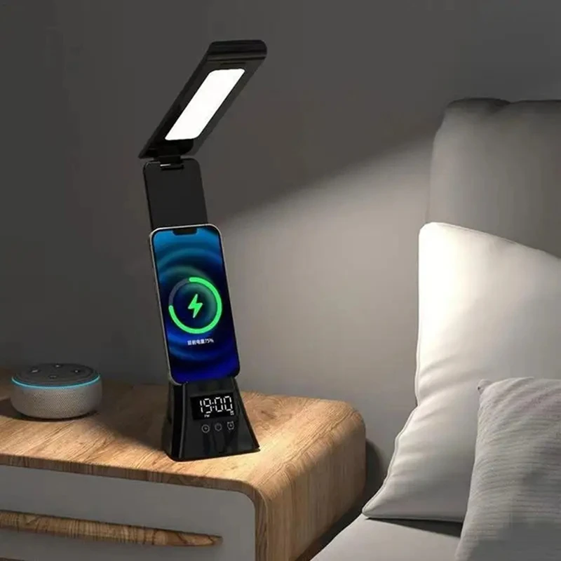 Lámpara de escritorio recargable para piojos, lámpara de escritorio para el cuidado de los ojos con pantalla LCD, brazo plegable, lámparas de mesa para el cuidado de los ojos, Control táctil para dormitorio