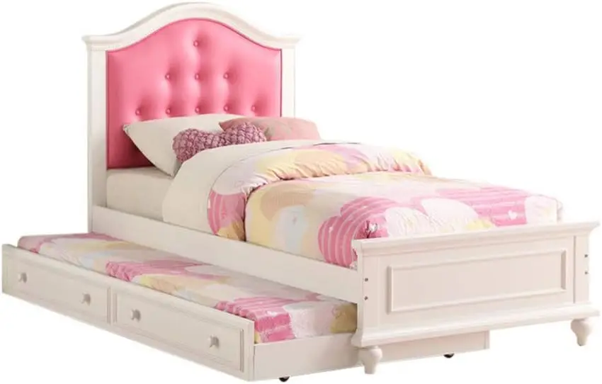 Alexander cherub-cama de casal, cor rosa e branco, com trem