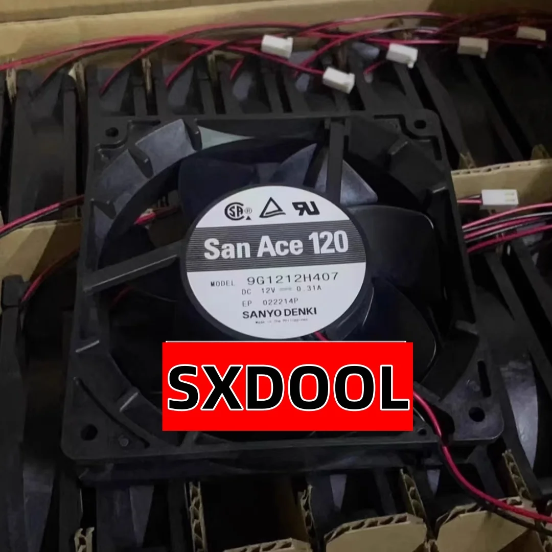 Ventola di raffreddamento SANYO 9G1212H407 12025, 12 V 0,31 A, 2 fili, ventola ad alte prestazioni per una dissipazione efficiente del calore