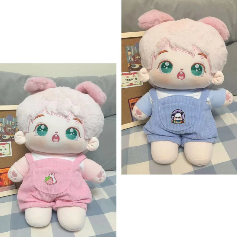 Handmade 2pc 40cm Normal /fat Doll Clothes Lovable T-shirt Overalls Suit Outfit Cosplay Gift No Doll