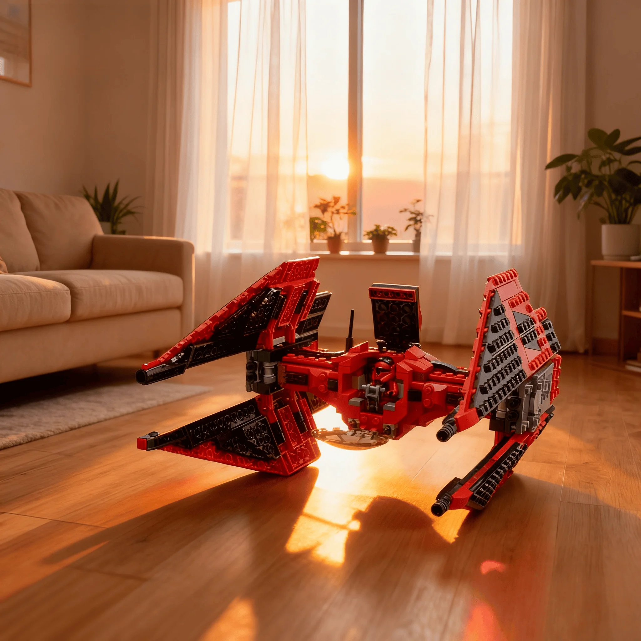 

Modelo rojo 496pcsMOC2026 nuevo robot espacial de universo de ensamblaje modular refinado regalo navideño para adultos