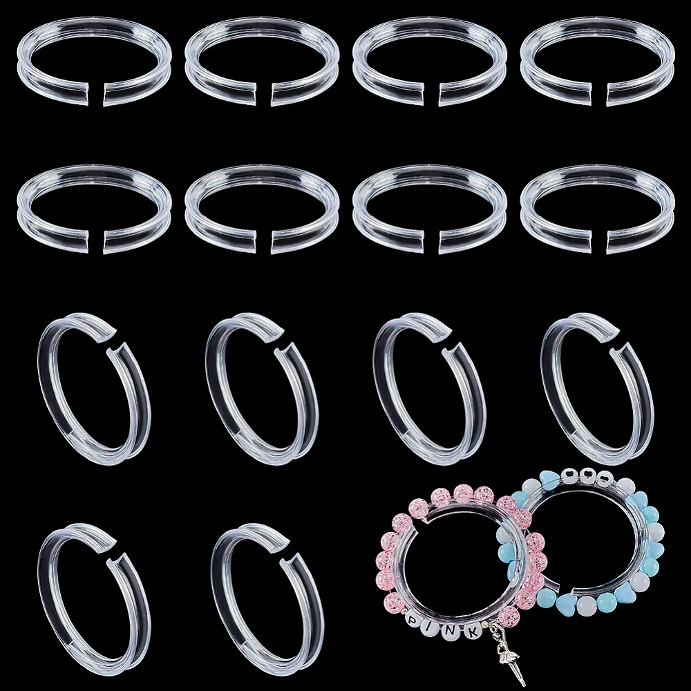 

1box 20pcs Small Transparent Shelf Bangle Organizer Bracelet Displays Stand Jewelry Fit for 's Bracelets Clear 1.99 inch