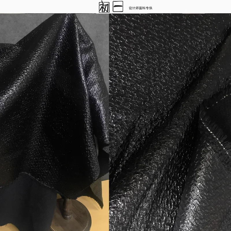 

Кожаная ткань с полиуретановым покрытием и вогнутой выпуклой текстурой, трикотажная нижняя ткань, куртка, пальто, верхняя одежда, дизайнерская одежда «сделай сам», материал для шитья