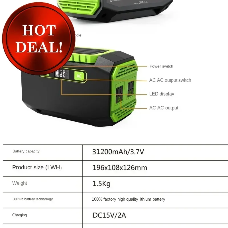 145Wh/175Wh Portable Power Station 220V/110V 39000mAh For Camping Power LED Solar Generator Outdoor Emergency Mobile Power Bank