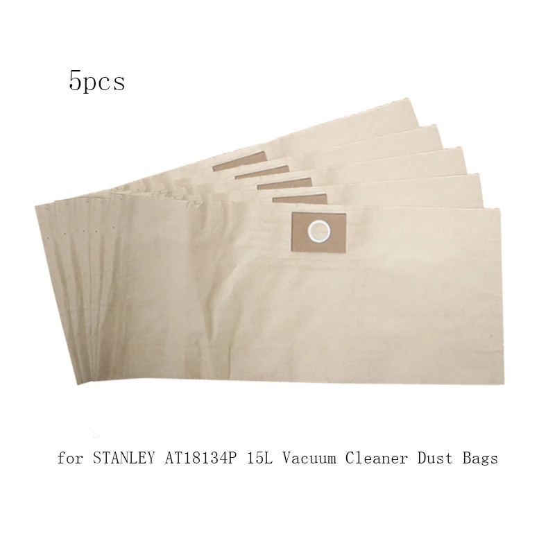 5PCS STANLEY Vacuum Cleaner Parts Dust Bag,for STANLEY AT18134P 15L Vacuum Cleaner Replace Disposable Paper Bags