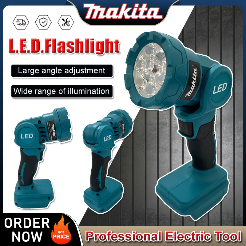 

Makita Cordless LED Work Light Rechargeable Flashlight 18V Battery Power Tools Indoor Outdoors Night Searchlight Tool