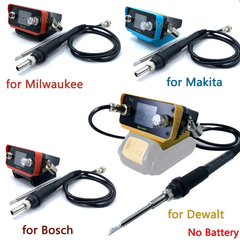 

Portable Electric Soldering Station PTS300D T12 70W Suitable for Makita/Milwaukee/Bosch Dewalt 20V Li-ion Battery Repair Tool