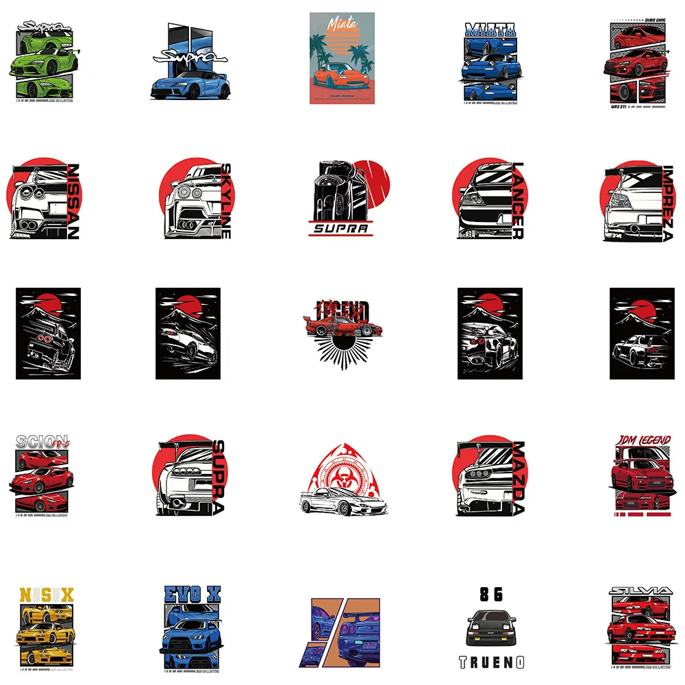 شارات سباق يابانية عتيقة تصنعها بنفسك ، تحديث JDM للسيارة ، دفتر ملاحظات ، أمتعة ، دراجة نارية ، لاب توب ، ثلاجة ، ألعاب جرافيتي ، 50 * #5