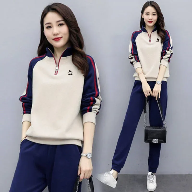 Korean New Two Piece Set Women's Golf Clothes Luxury Golf Top Casual Pants Autumn Golf Wear Women 2024 Luxury Brand Golf Suits