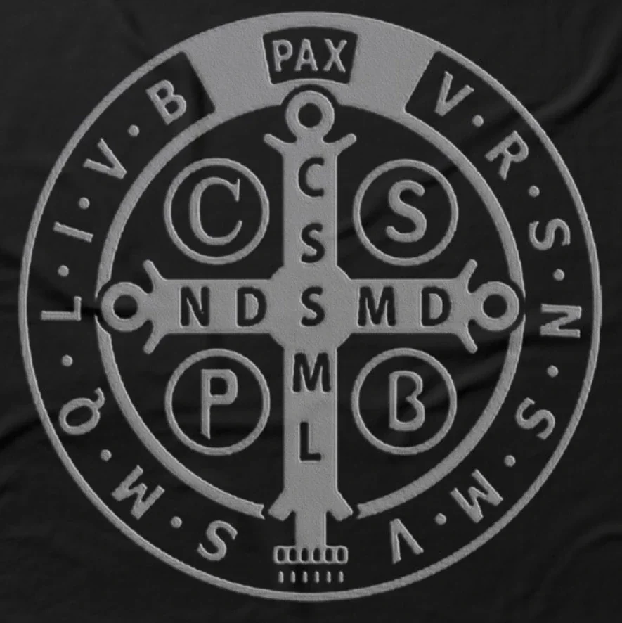 St. Benedict Medal Catholic T-Shirt 100% Cotton O-Neck Short Sleeve Summer Casual Mens T-shirt Regilion Streetwear