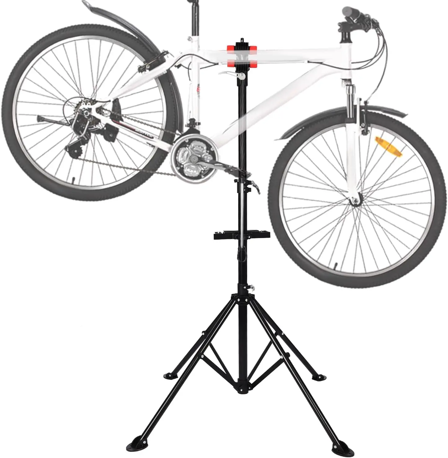 Ajustable en Altura, Plegable y con Rotación de 360° °   Giratorio w | Soporte de 4 Puntos, Base para Reparación de Bicicletas, Exhibición y Ajuste
