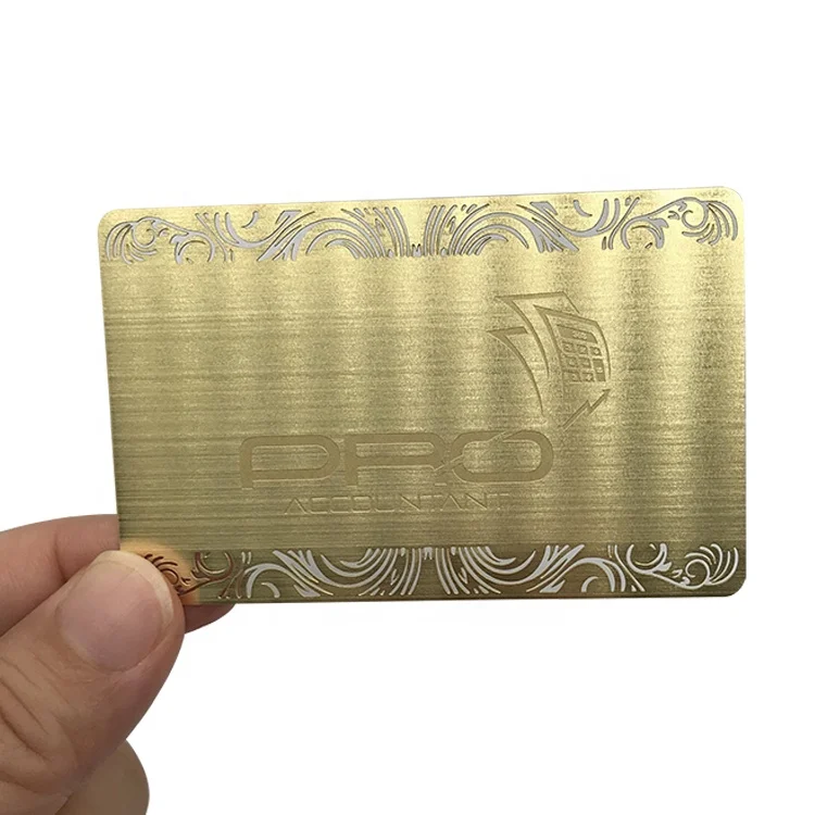 Customized query Custom Die Cut Luxury Brushed Gold Sliver Black Metal Credit Card Stainless Steel Metal Business Cards for Lase