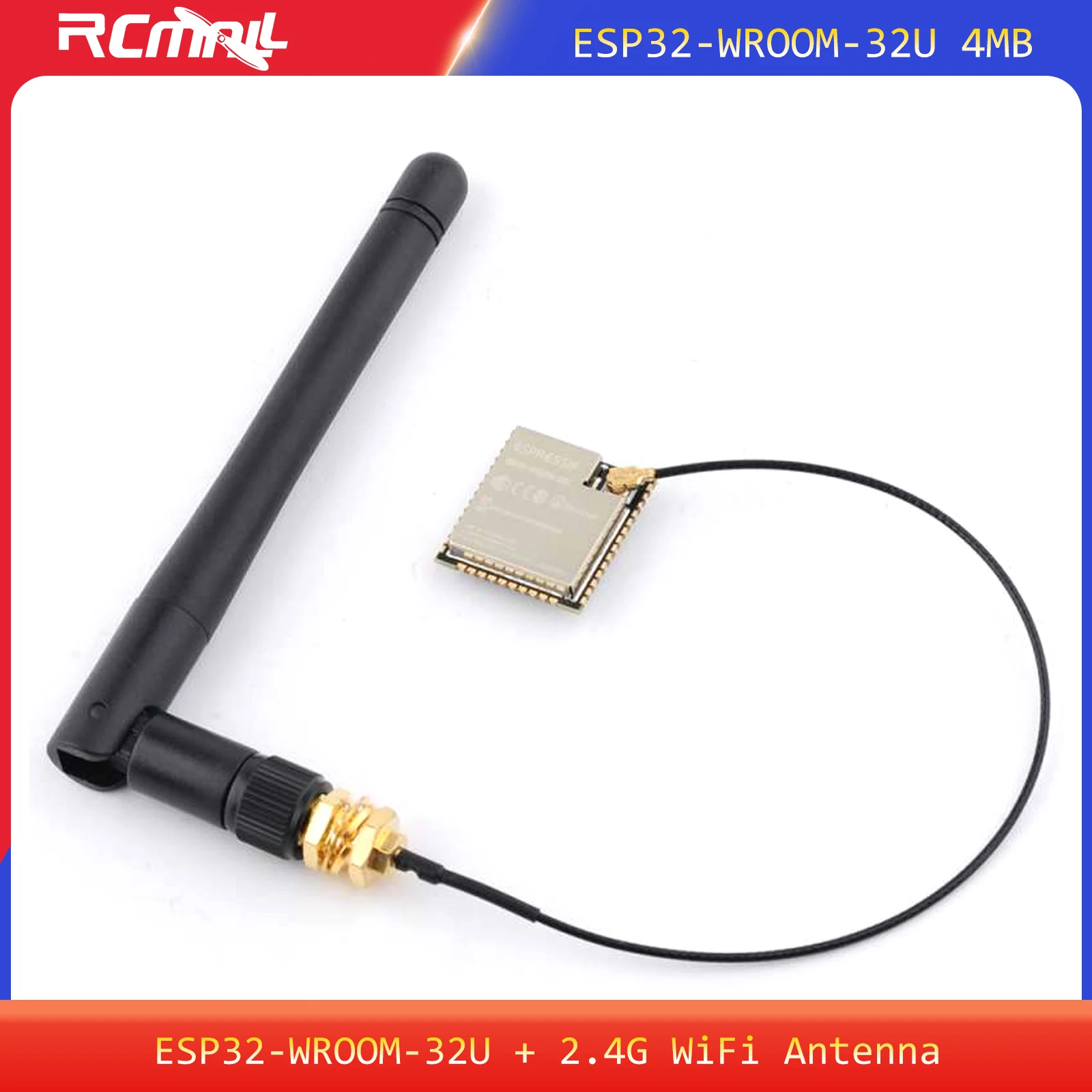 

ESP32-WROOM-32U Модуль Wi-Fi + BLE 4 МБ флэш-памяти ESP32-D0WD Двухъядерный модуль с Wi-Fi-антенной 2,4G с усилением 3DBI для Arduino ESP32