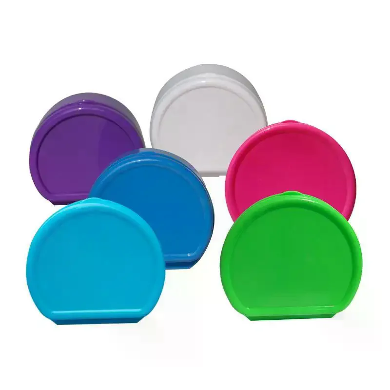 Multi Color Denture Bath Case Leak Proof Lid Drain Basket Retainer Storage Oral Care Travel