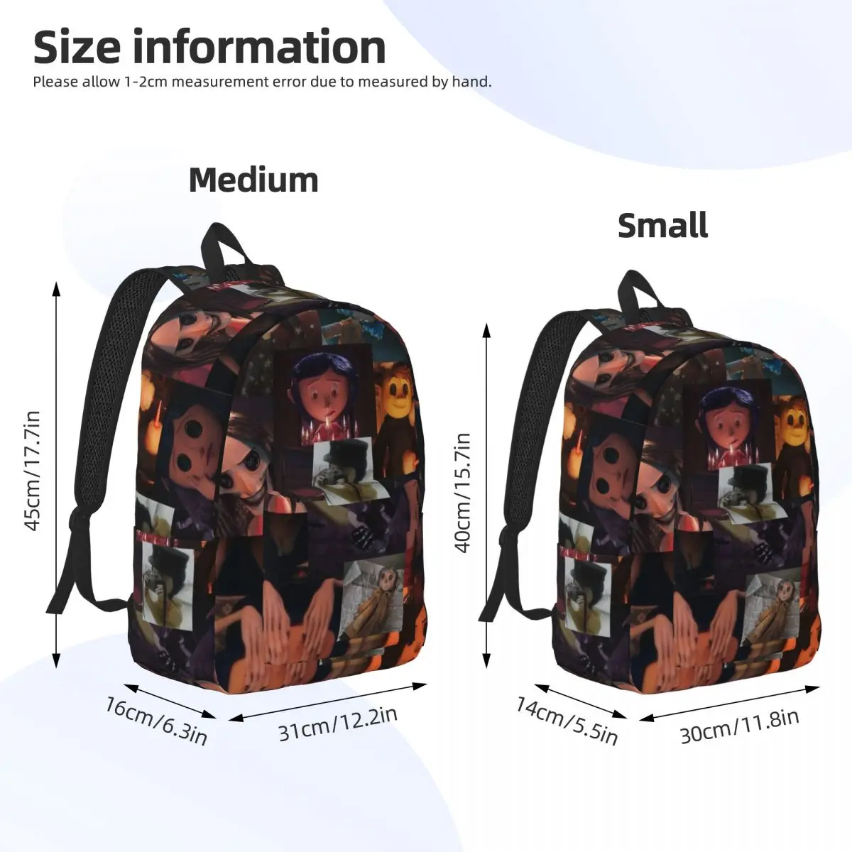 Coral ines Jones Cartoon Rucksack Teenager High School Wandern Reise Tages rucksack Halloween Animations film Laptop Leinwand Taschen Geschenk