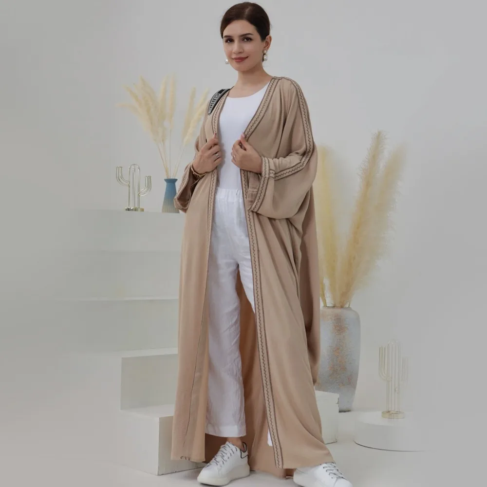 

One Piece Cardigan Open Abaya Dubai Turkey Kaftan Muslim Cardigan Abayas Women Casual Longue Djellaba Caftan Islamic Clothing