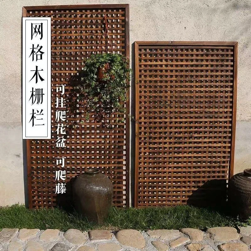 Garden embalming wood fence, garden fence wall climbing vine frame, balcony flower stand
