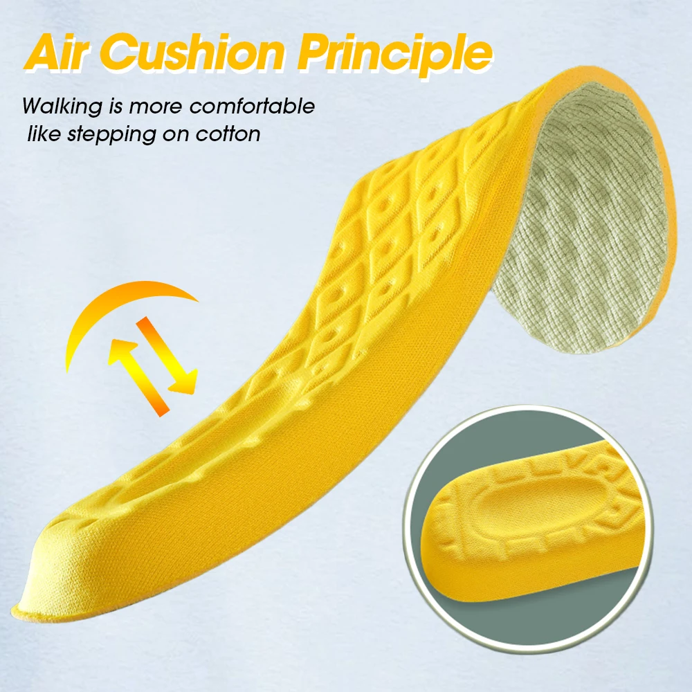 Soft Latex Memory Foam Insoles Women Men Sport Running Foot Support Shoe Pad Breathable Orthopedic Feet Care Insert Cushion