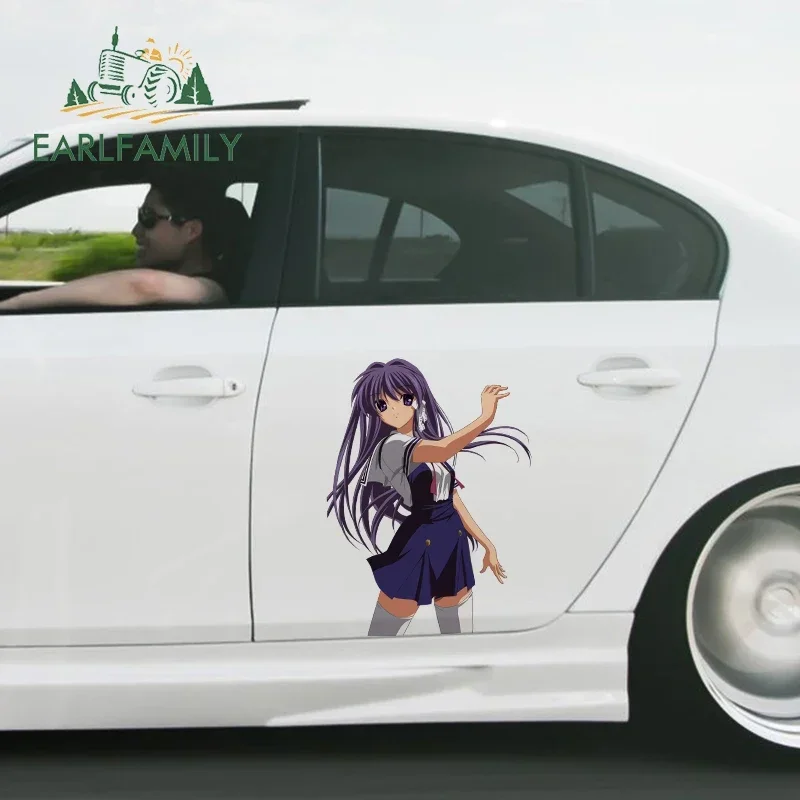 EARLFAMILY 43cm X 32cm Cartoon Kyou Fujibayashi Personality Car Stickers Scratch Proof Decal Motorcycle Waterproof Decor