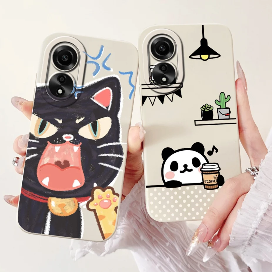 For Oppo A78 4G Case CPH2565 New Fashion Candy Painted Back Cover Shockproof Phone Case For Oppo A78 A 78 OppoA78 4G Soft Fundas