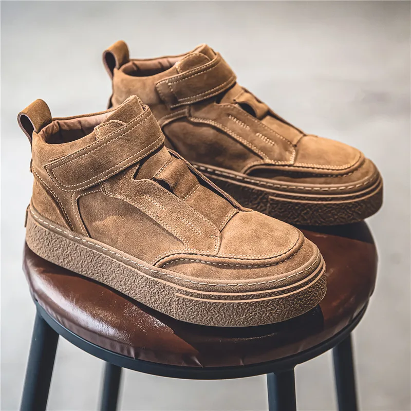 

Мужские зимние ботинки среднего кроя в стиле ретро Briti Sle Faux Suede oes Work Sport Thi Bot, удлиняющие ботинки для отдыха на открытом воздухе Ca...