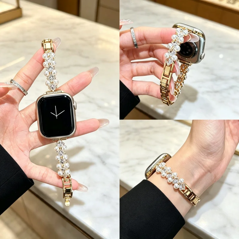 Luxury Watch Apple - Premium Hafif Lüks Metal Kordon Apple