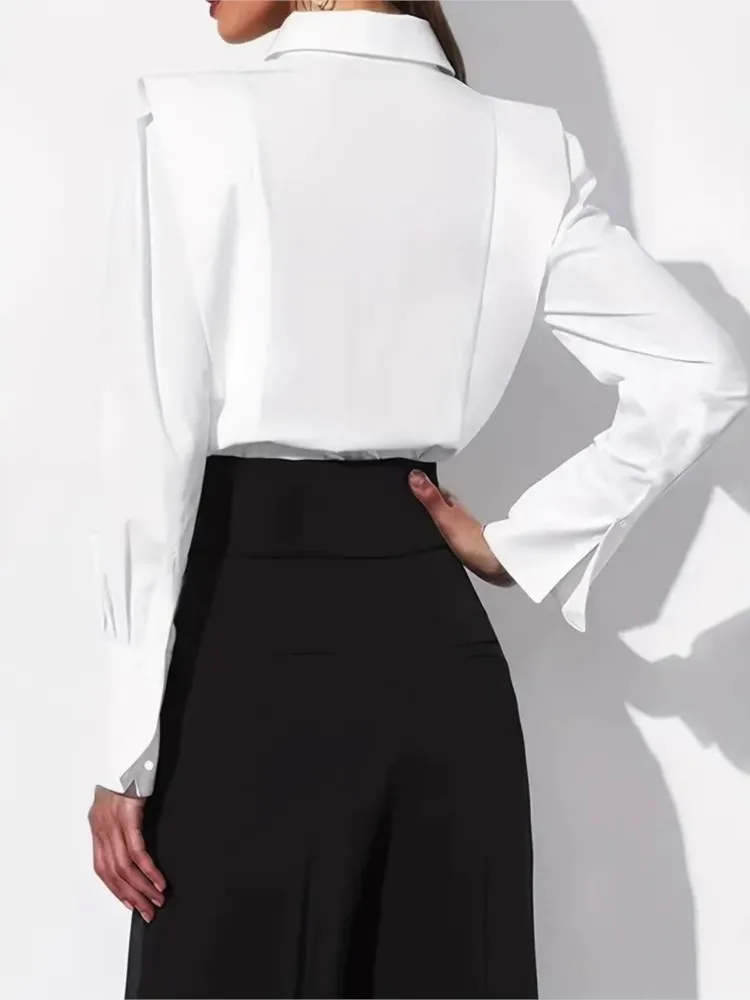 Otoño nueva camisa blanca moda mujer elegante Casual camisa de manga larga Tops fiesta de vacaciones Tops y blusas para mujer ropa de mujer