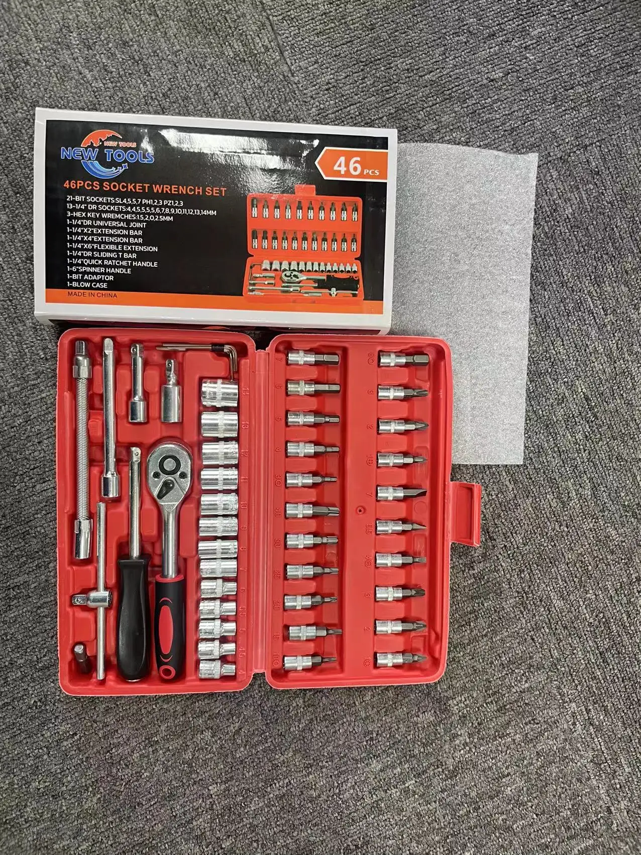 Popular 46 Pcs Screwdriver Tool Kit Multi Purpose Combination Tool Case Precision Socket Set for Auto Repairing