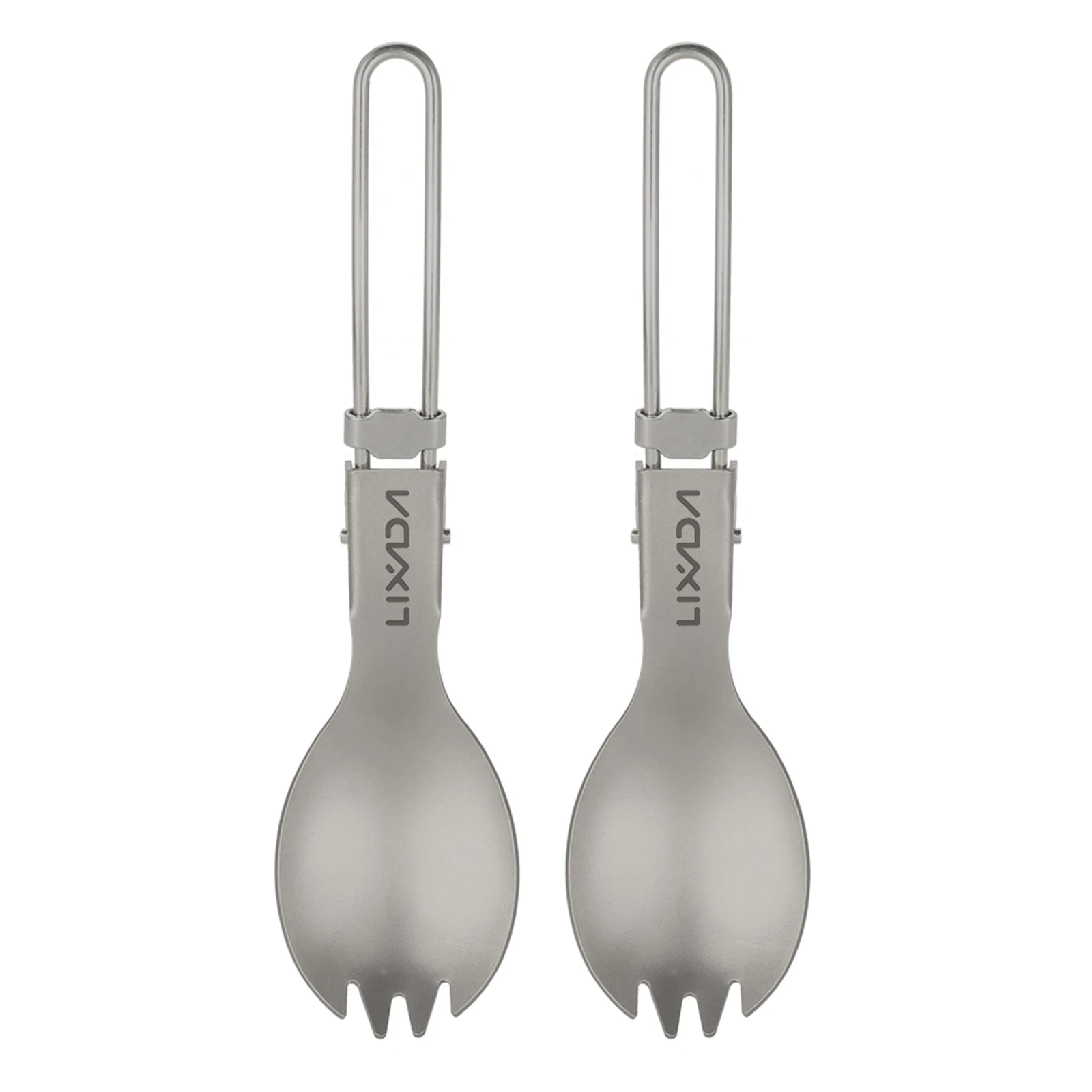 

Lixada Titanium Складная ложка-вилка ложка для кемпинга, легкие столовые приборы для улицы, столовые приборы для Путешествий, Походов