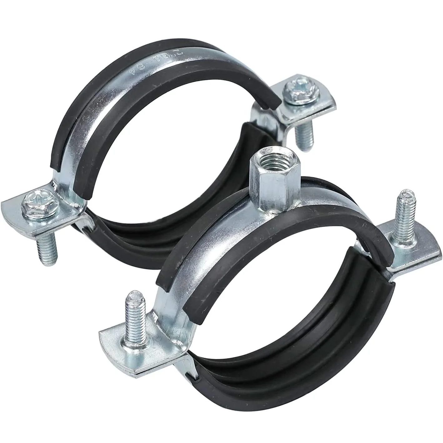 2Pc Heavy-Duty Thickened Pipe Clip Bracket Support Hanger 20-160mm M8M10 Metal Water Pipe Clamping Hoop Hanger Wall Fixing Clamp