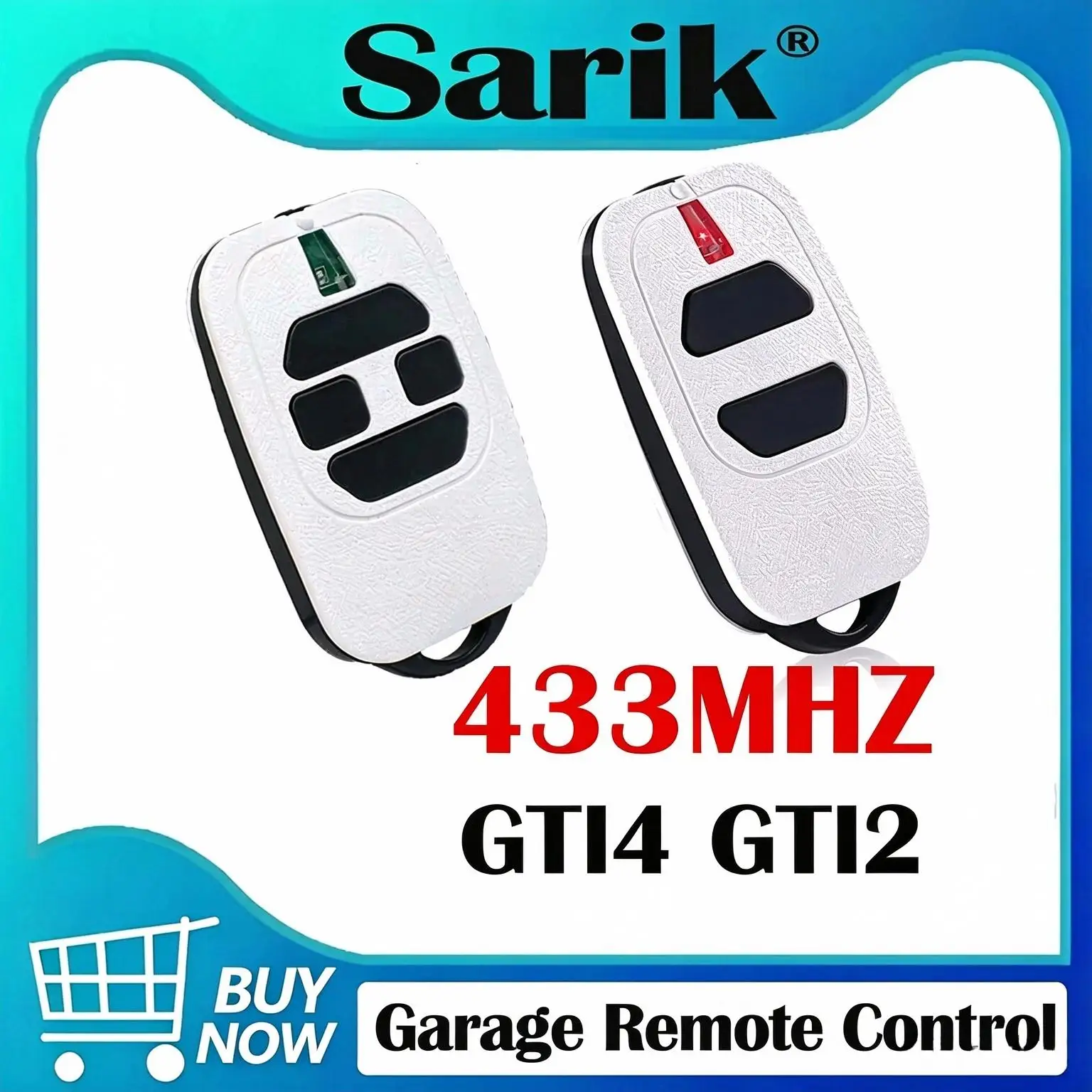 Kompatibel mit GT2 GT4 GTI2 GTI4 GTI2N GTI4N GTI2M GTI4M TR2 TR4 TR2N TR4N Garagentor-Fernbedienung 433MHz Rolling Code