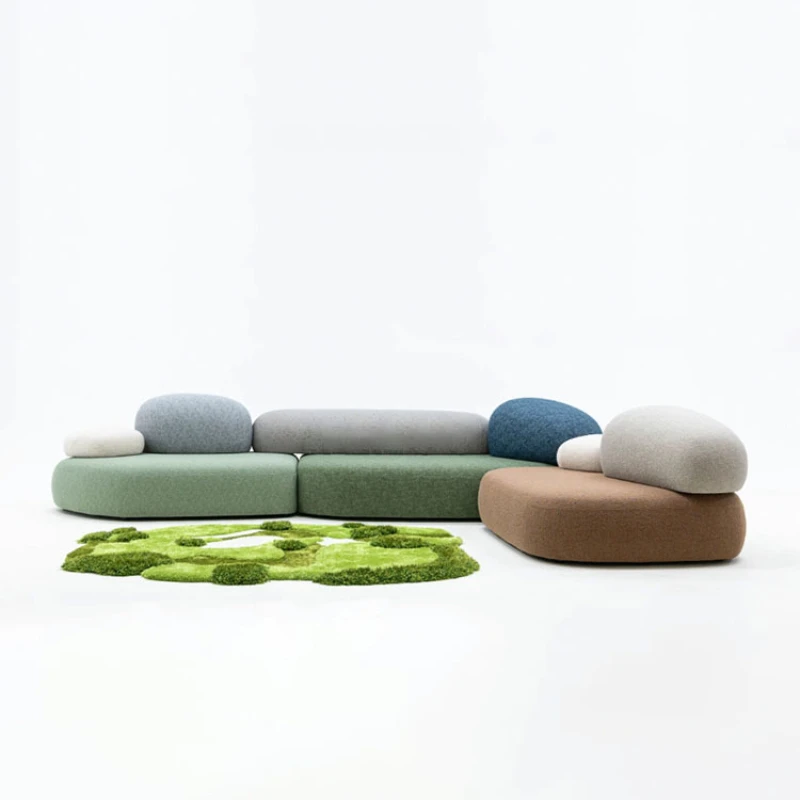 

Sofa living room free combination special-shaped without armrests cream wind module rock sofa