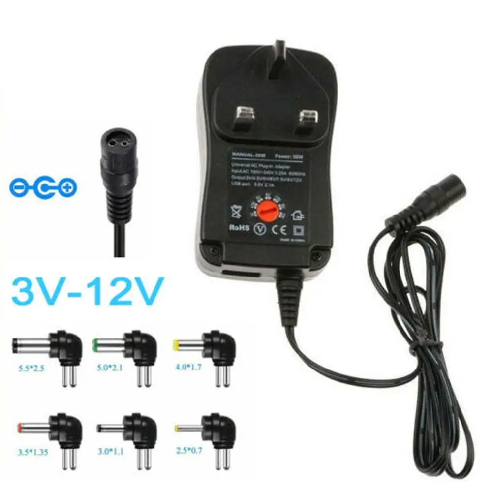 Multifunction 30W 3-12V Voltage Adaptor Power Supply AC/DC Power Adapter Multi Voltage