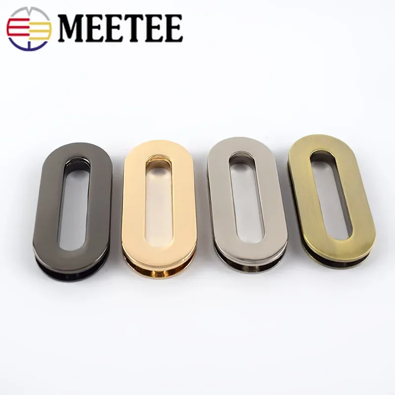 Meetee 4pcs 18/25/32/38mm Metal Egg-shaped Eyelet Buckles Screw O Ring Hook DIY Bags Strap Chain Belt Clasp Accessories BF328