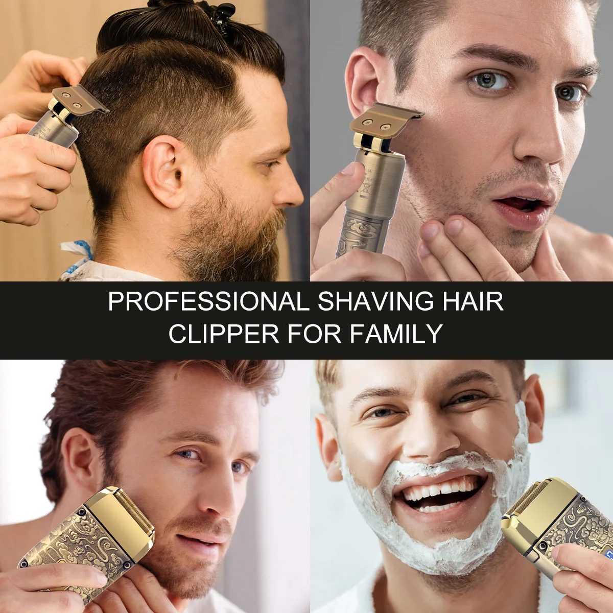 Scttomon 2pc Electric Hair Clipper Trimmer Set for Skin Fade Bald Head Shaving Hairline Sculpting Beard Trimming 2-Pc Head Style Kit