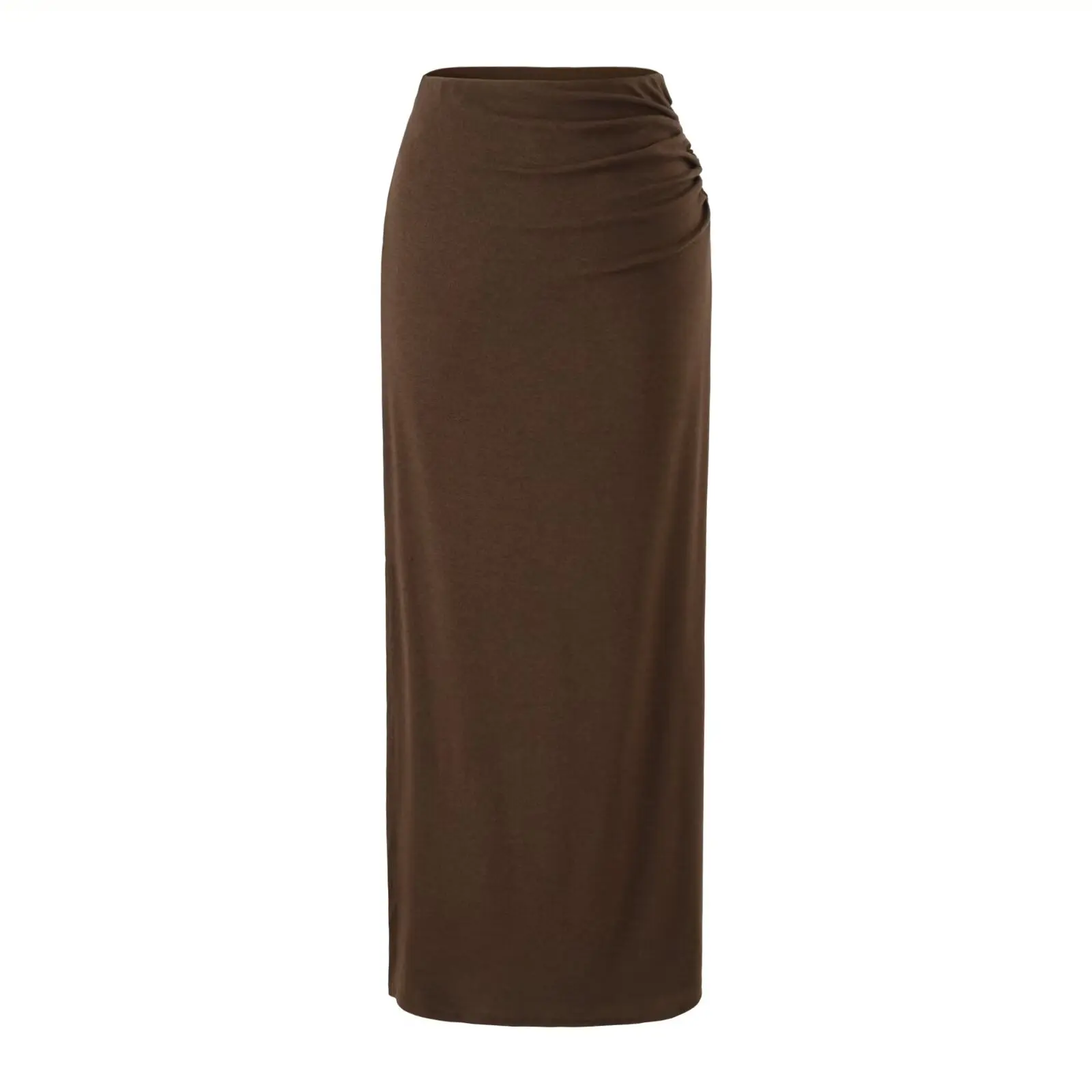 Pure Desire Wind Pleated Side Slit High Waist Bodycon  Dress Women Summer Elegant Simple Slimming Sexy Long Skirt